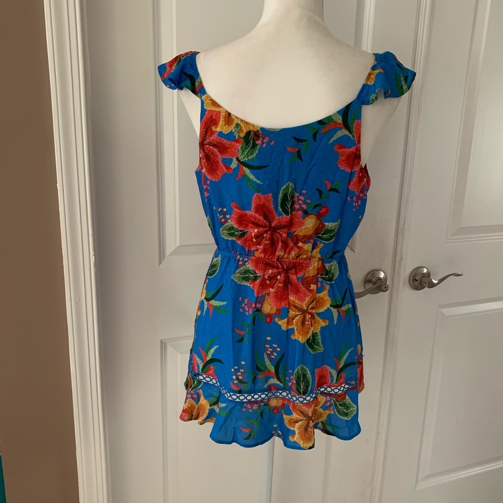 ANTHRO Farm Rio Ruffled Floral Tank - Picture 7 of 10